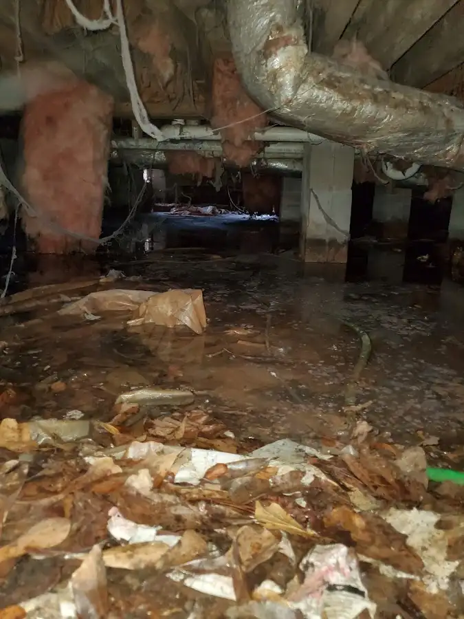 Crawl space flood assessment for Commercial Water Damage Restoration in New Hempstead